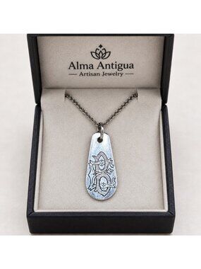 Vintage Silver-Plated Spoon Pendant with B Monogram